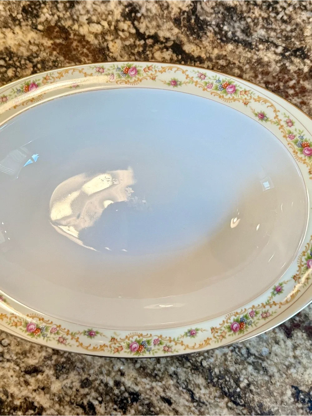 Vintage Meito Floral and Gold Porcelain Serving dishes with Floral Trim